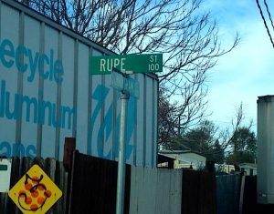 Rupe street sign in Ukiah, CA